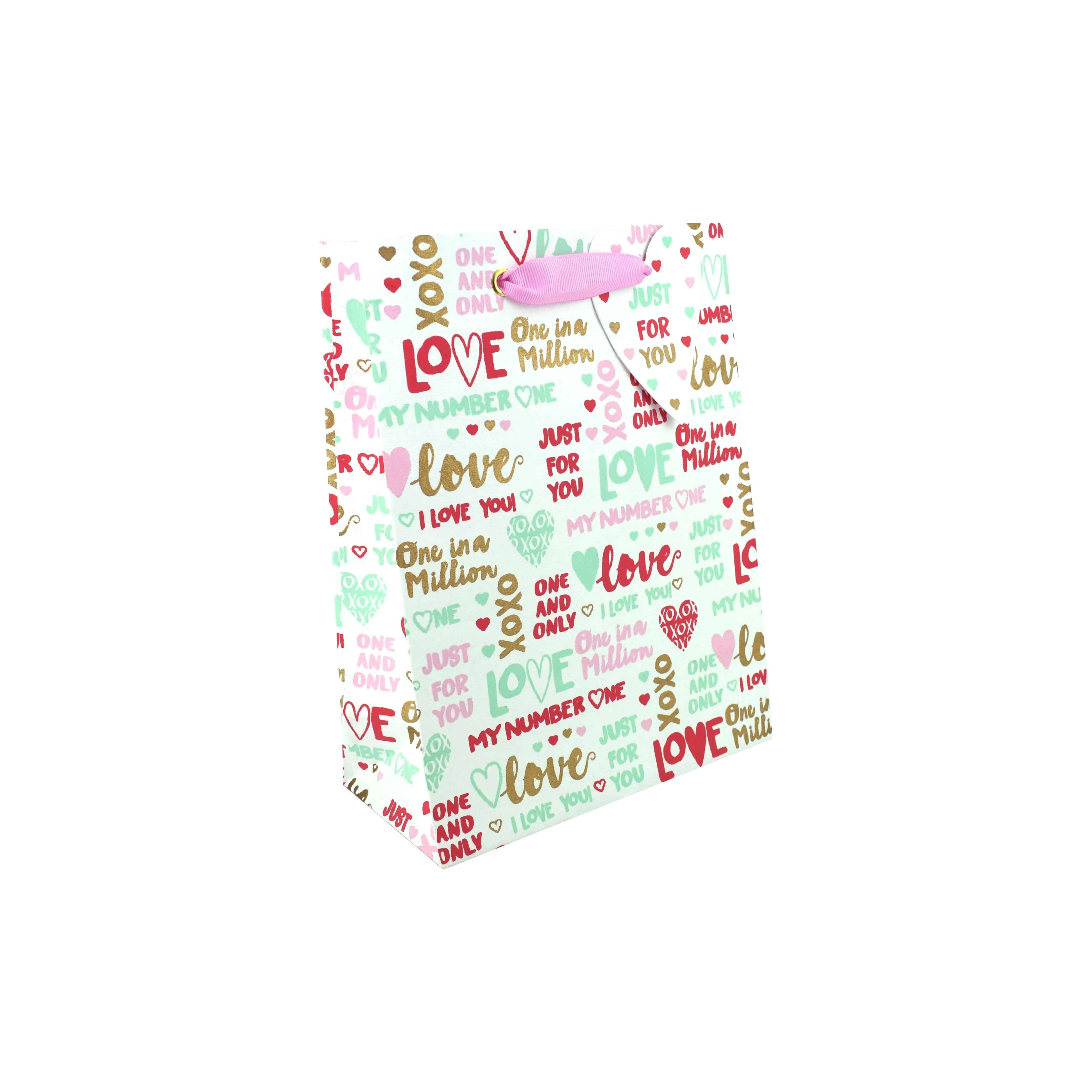 Love Vivid Just for You Med Bag gift bag with floral design and handles for gift packaging.